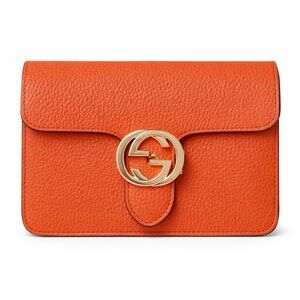 Gucci Orange Leather Marmont Crossbody bag.